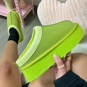 Green Slip-On Women's Shoes